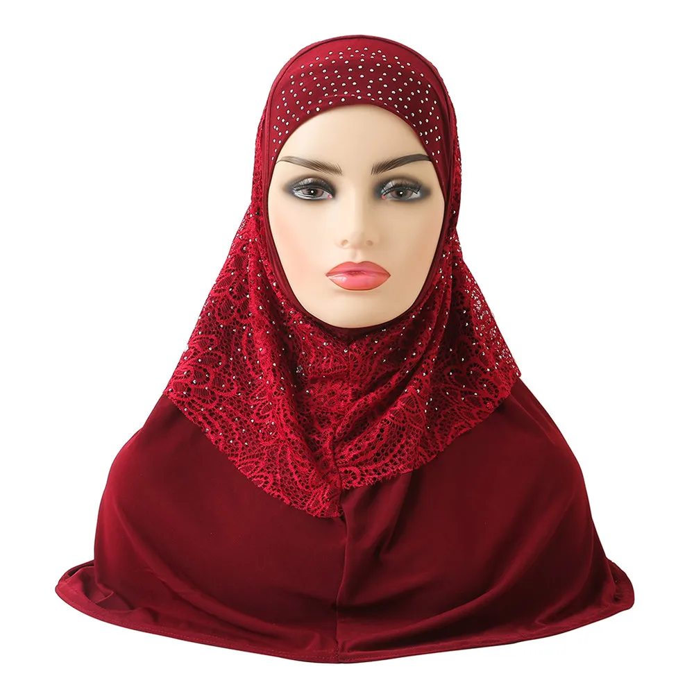 Chất Lượng Cao Kích Thước Trung Bình 70*60Cm Hồi Giáo Amira Hijab Với Ren Có Thể Nhìn Rõ Ràng Những Gì Xung Quanh Mình Khi Dưới Nước. Hồi Giáo Khăn Choàng Đầu Bọc Cầu Nguyện khăn Choàng Cổ Nữ Mũ Nón