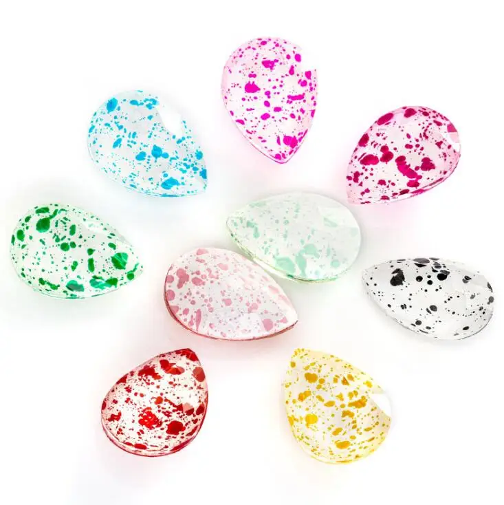 Новый стиль неимоверной красоты яичной скорлупы цвета в форме капли стекло кристалл pointback стразы, слеза Камни Diy аксессуары для одежды