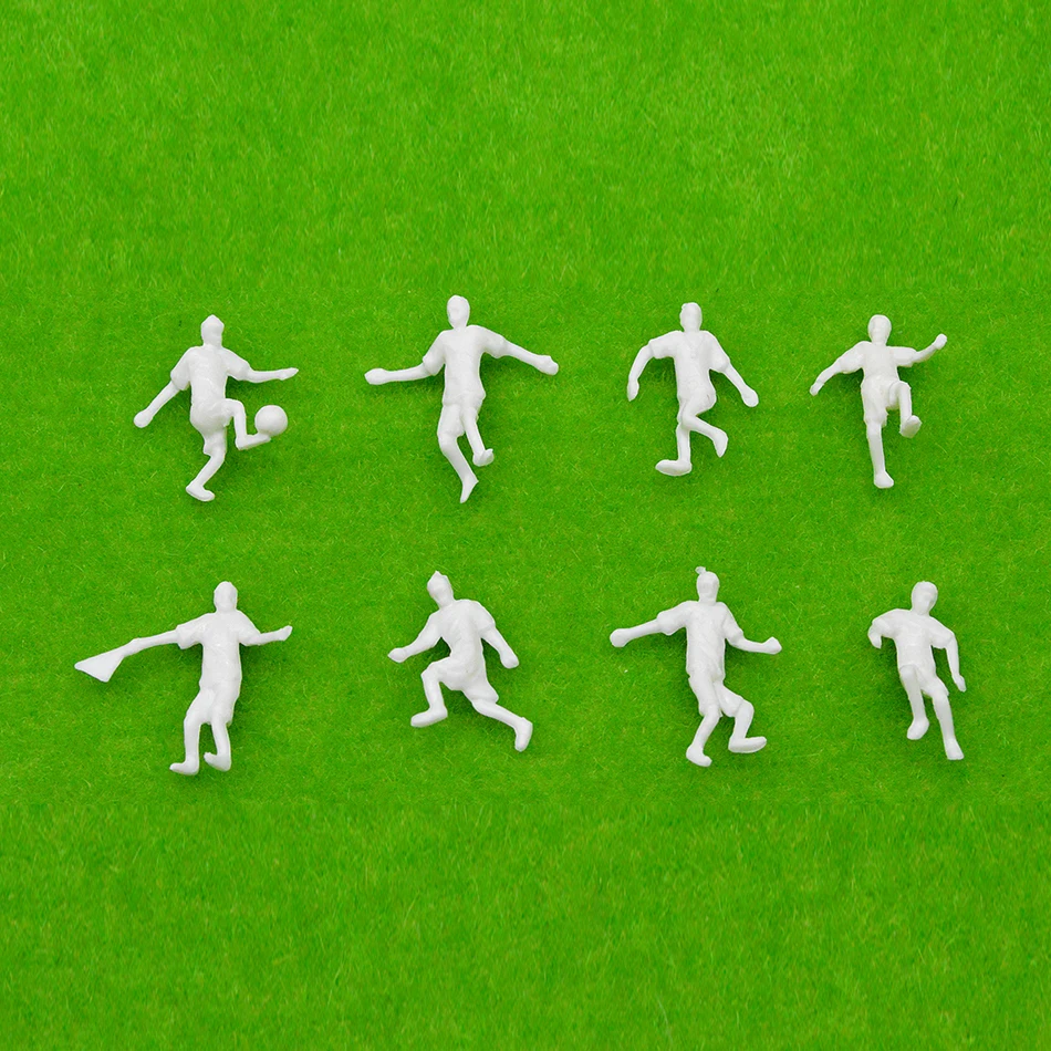 12pcs/lot 1:50 1:75 DIY Miniature Football Player Figures Model Unpainted Sports People Diorama Architecture Building Materials