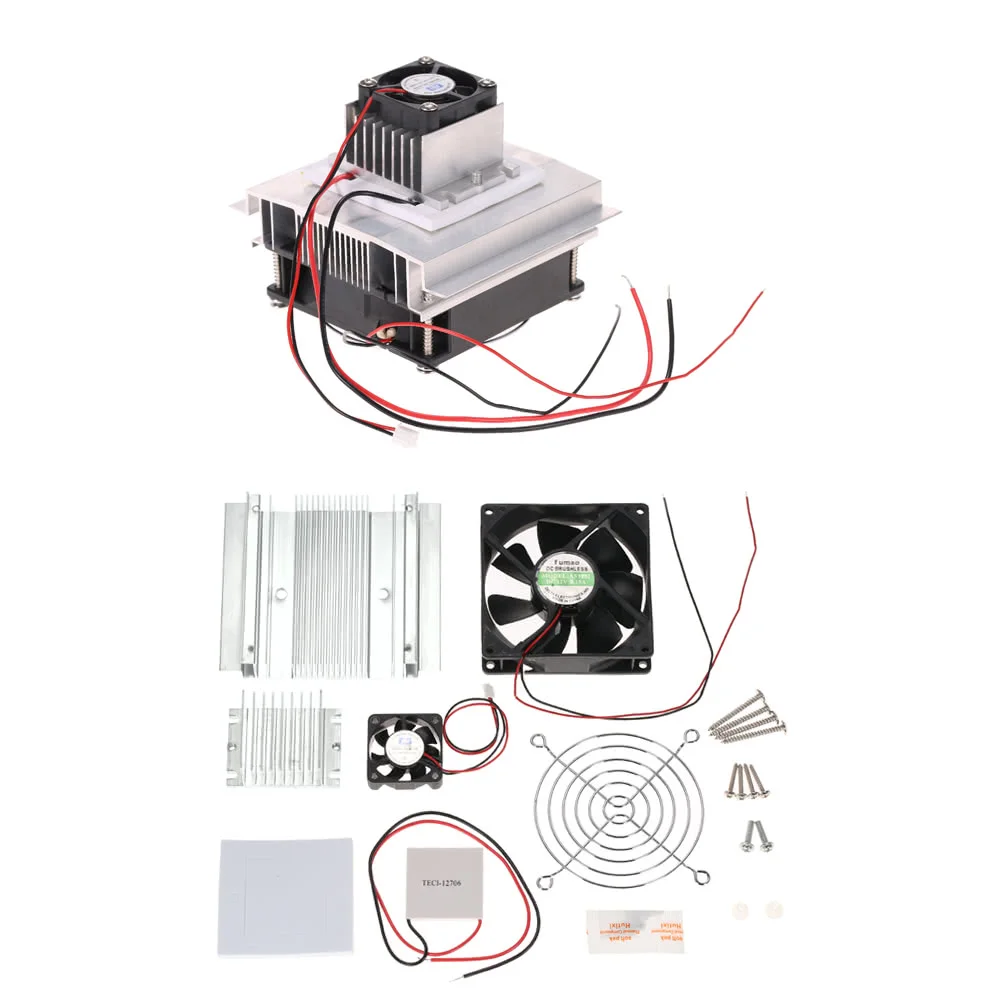 DIY Thermoelectric Peltier Refrigeration Cooling System Kit Semiconductor Cooler Conduction Module + Radiator + Cooling Fan