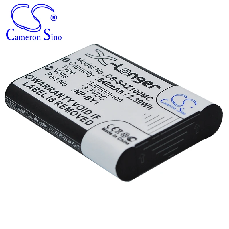 CameronSino Battery for Sony Action Cam Mini AZ1 HDR-AZ1VR/W HDR-AZ1/W HDR-AZ1VR fits Sony NP-BY1 Digital camera Batteries 3.70V