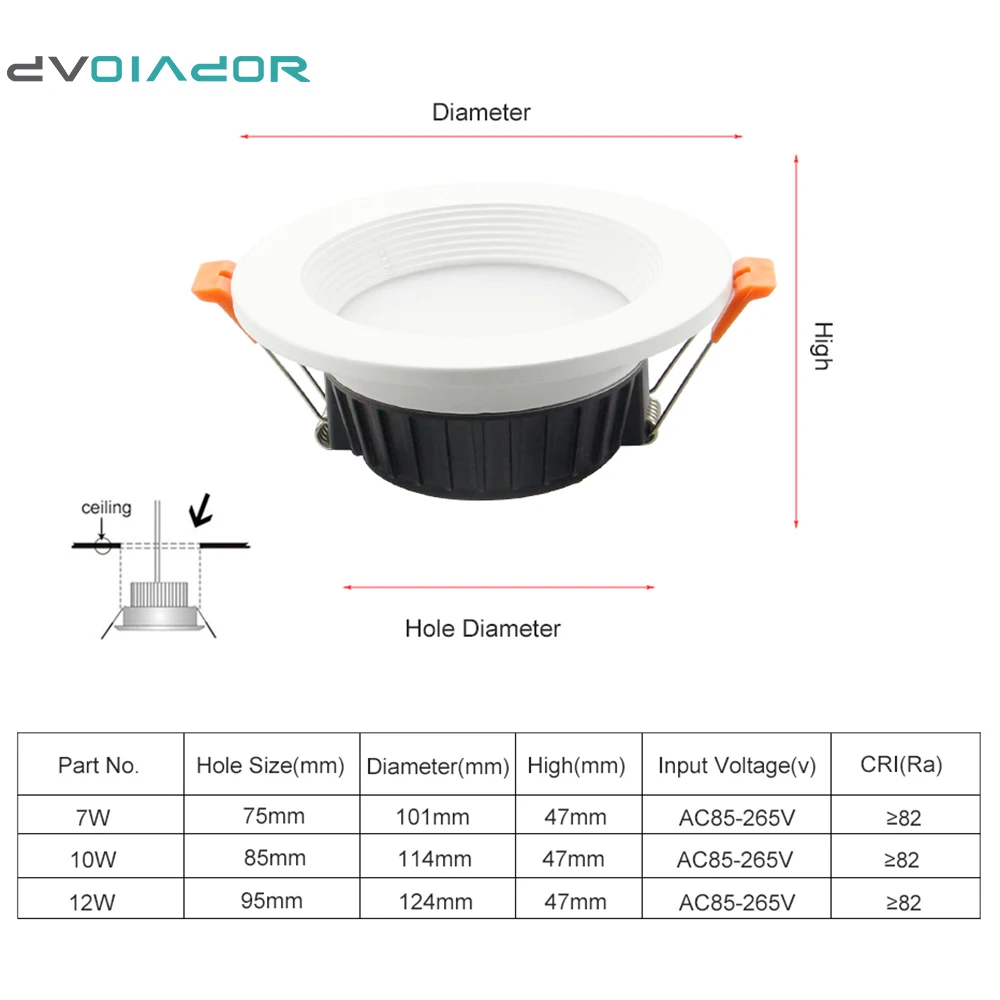 Led Downlight Recessed Spot Led 7W 10W 12W Dimmable Ceiling Lamp Indoor Lighting For Living Room Bedroom Kitchen Office image 6