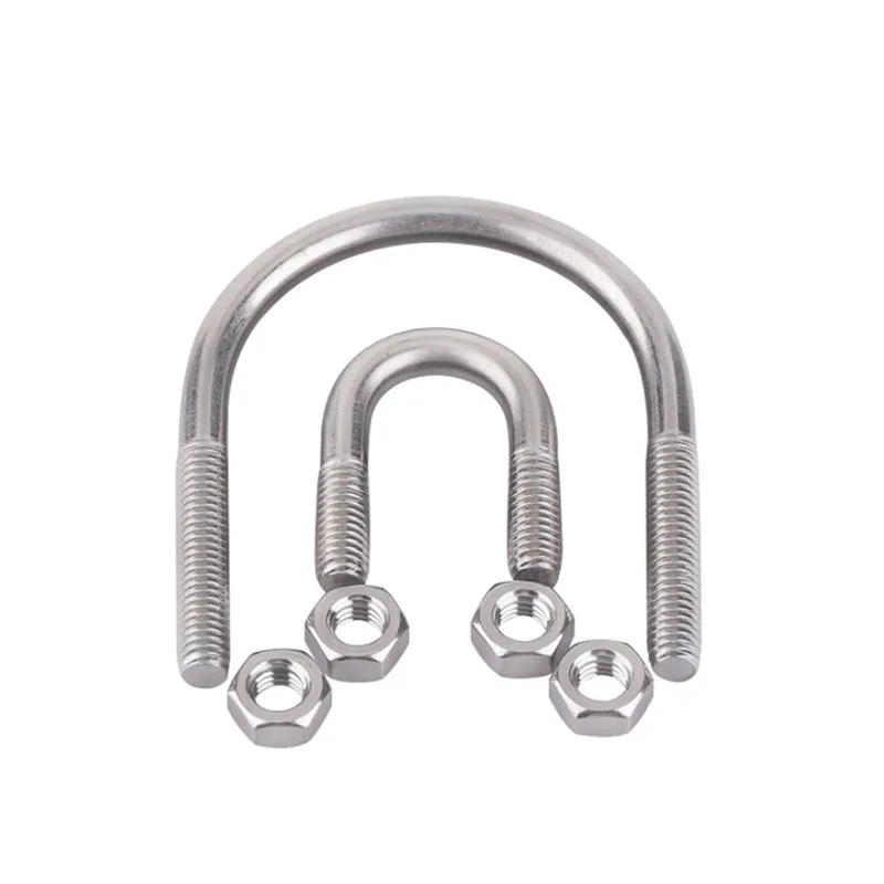 1Pcs M8 304 Stainless Steel U-type Bolts With Nuts Hoop Horse U Screws With Nuts