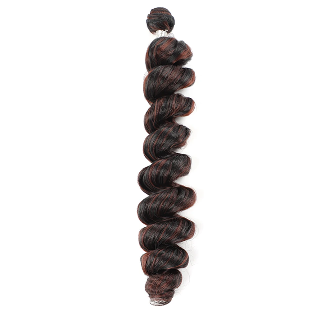 Mechones de pelo sintético Afro para mujer, extensiones de cabello ondulado suelto, tejido sintético largo, rizos africanos