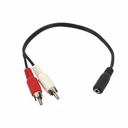 3.5mm Audio Cable Stereo Female To 2RCA Male Aux Audio Cable 2 RCA Y Adapter for DVD TV VCR To Headphone Amplifier Speaker  Jack