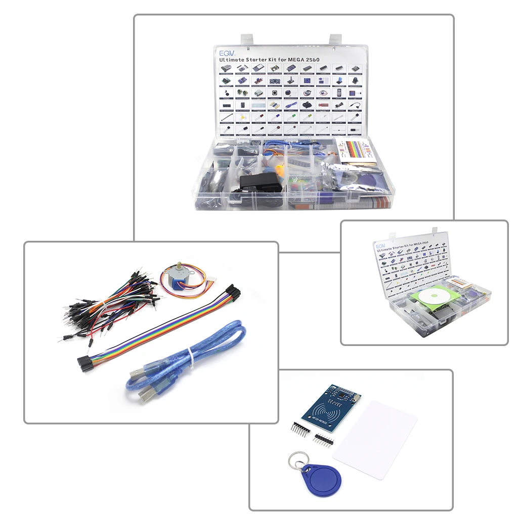 Imagem -05 - Kit Inicial de Projeto Mais Completo para Arduino Eqv Mega 2560 Nano com Lcd1602 Iic Sensor Ultrassônico Tutorial o