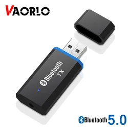 VAORLO NEWEST USB Bluetooth 5.0 Audio Transmitter Plug & Play 3.5mm AUX RCA Jack Stereo Music Wireless Adapter For TV PC Speaker