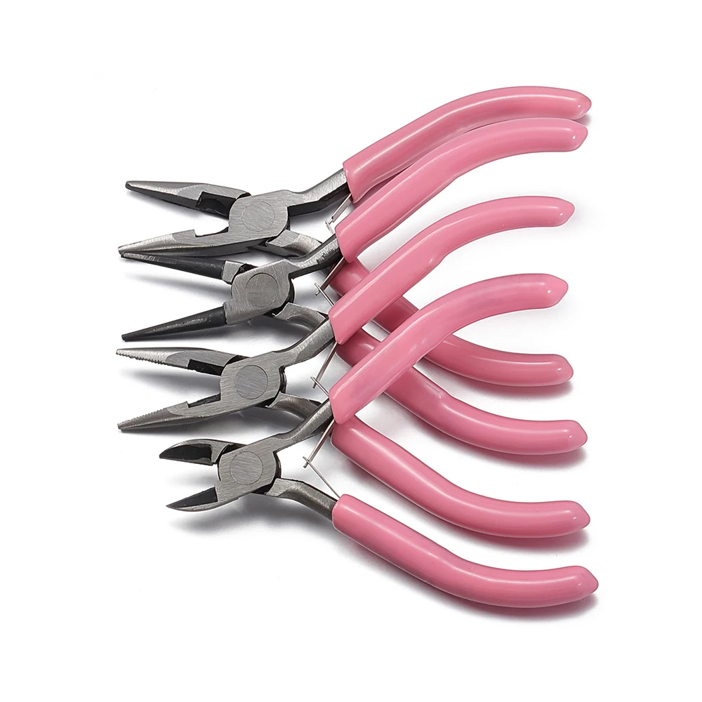 Pink Color Splicing and Fixing Jewelry Pliers Tools & Equipment Kit for DIY Jewelery Making Tools Handmde Craft Design Accessory