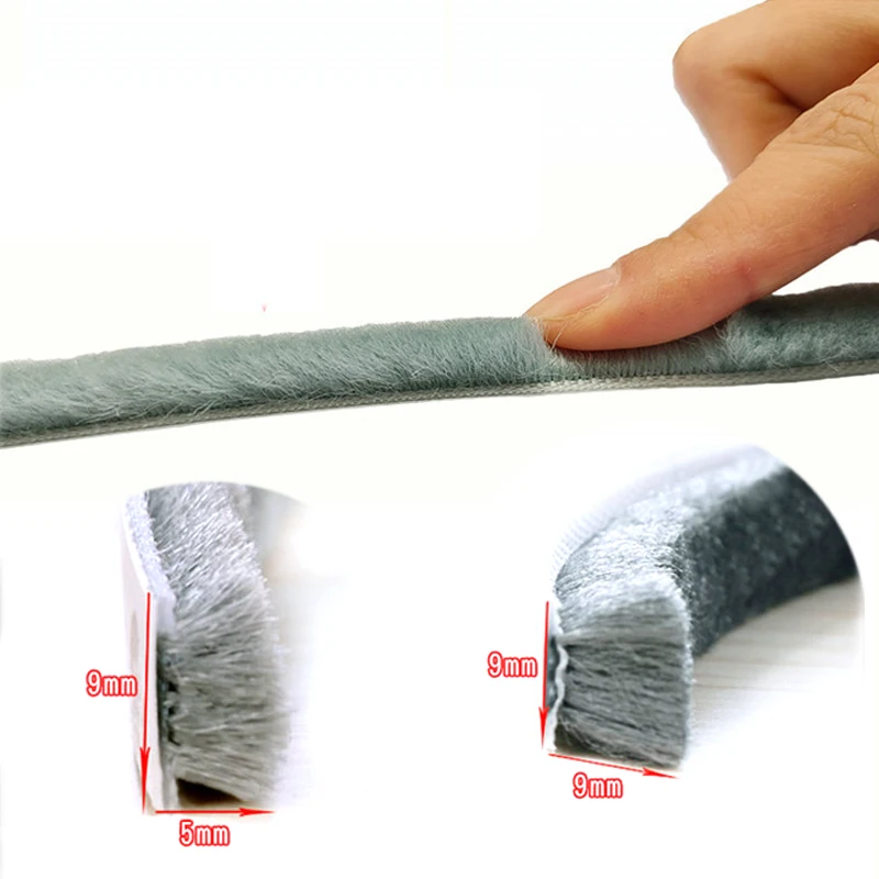 3/5M Door Window Sealing Strip Sound Wind-proof Brush Strip Home Door Window Tape Strip Gasket Self Adhesive Windshield Tape image 5