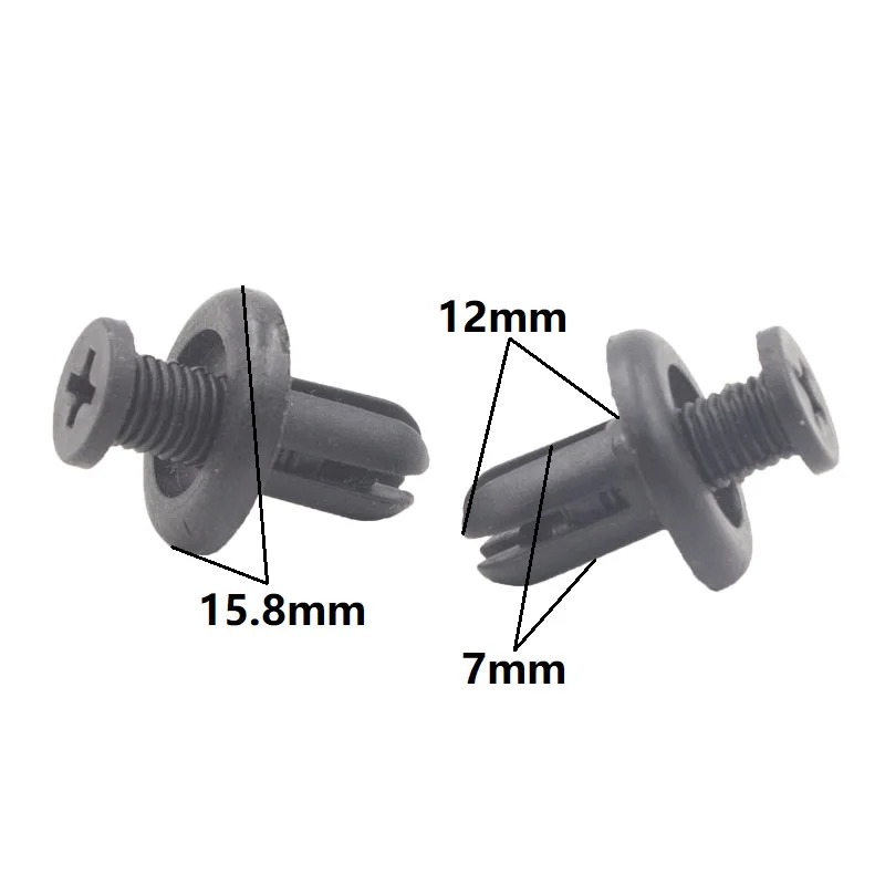 Push in 7mm Hole Plastic Door Screw Expanding Rivet Trim Retainer Fasteners Universal Clips