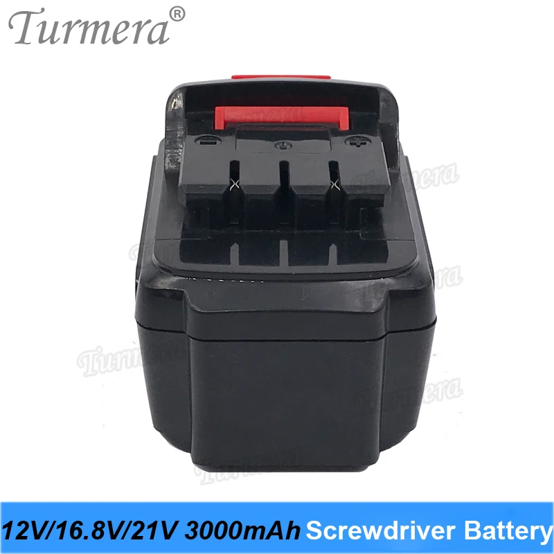 Turmera-Batería de destornillador inalámbrico, taladro eléctrico de 12V, 16,8 V, 21V, 3000mAh, cargador para herramientas eléctricas