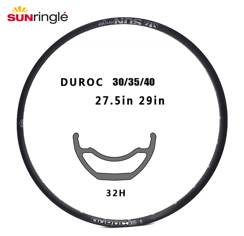 

Sunringle Mountain Rim Durac, 27.5, 29 Inch, 30, 35, 40 Sleeved, Welded Edge, 32H Aluminum Alloy, Tubeless Ready for XC TR,