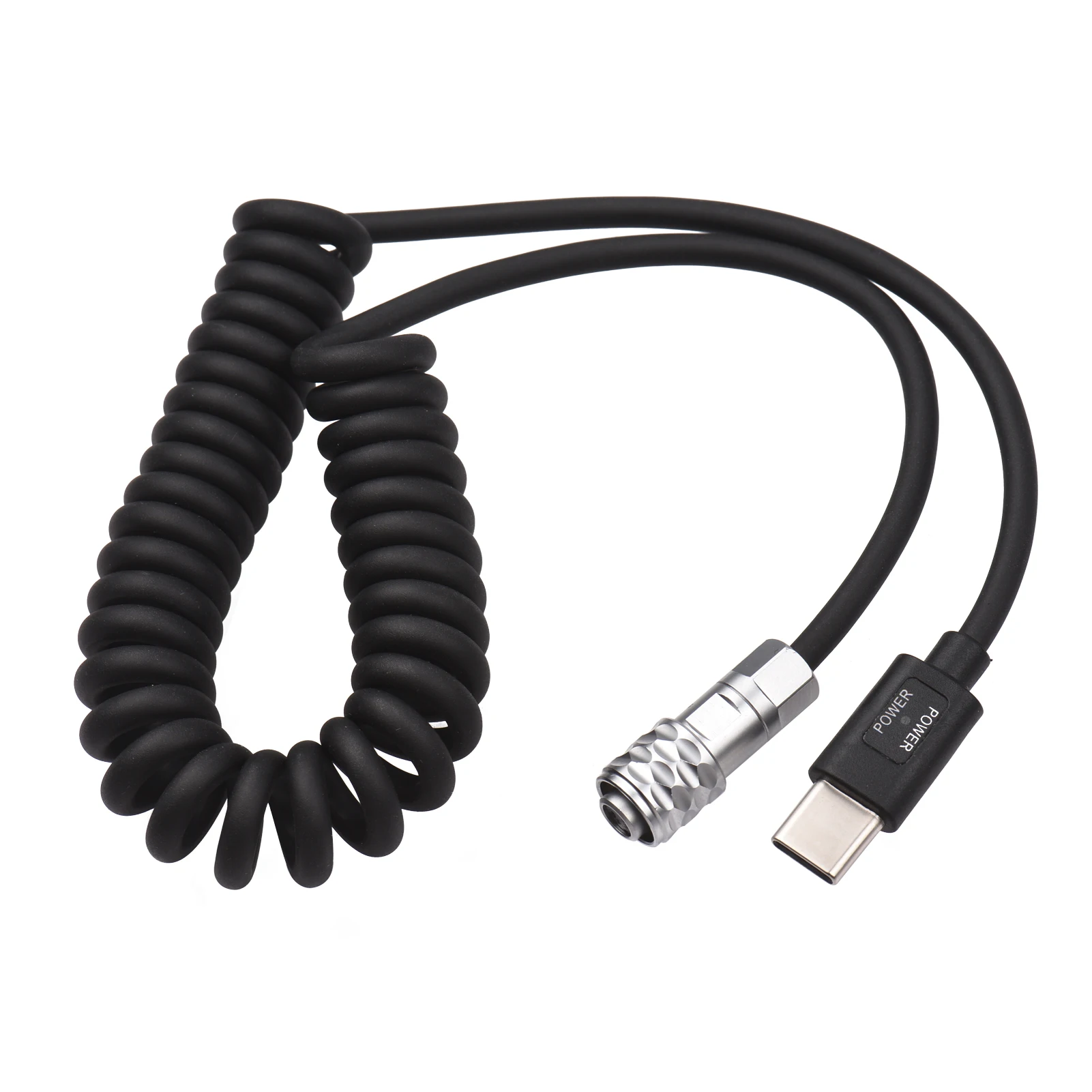 Zamiennik kabla zasilającego Andoer USB-C do kamery Blackmagic Pocket Cinema Camera BMPCC 4K/6K na kabel sprężynowy USB typu C