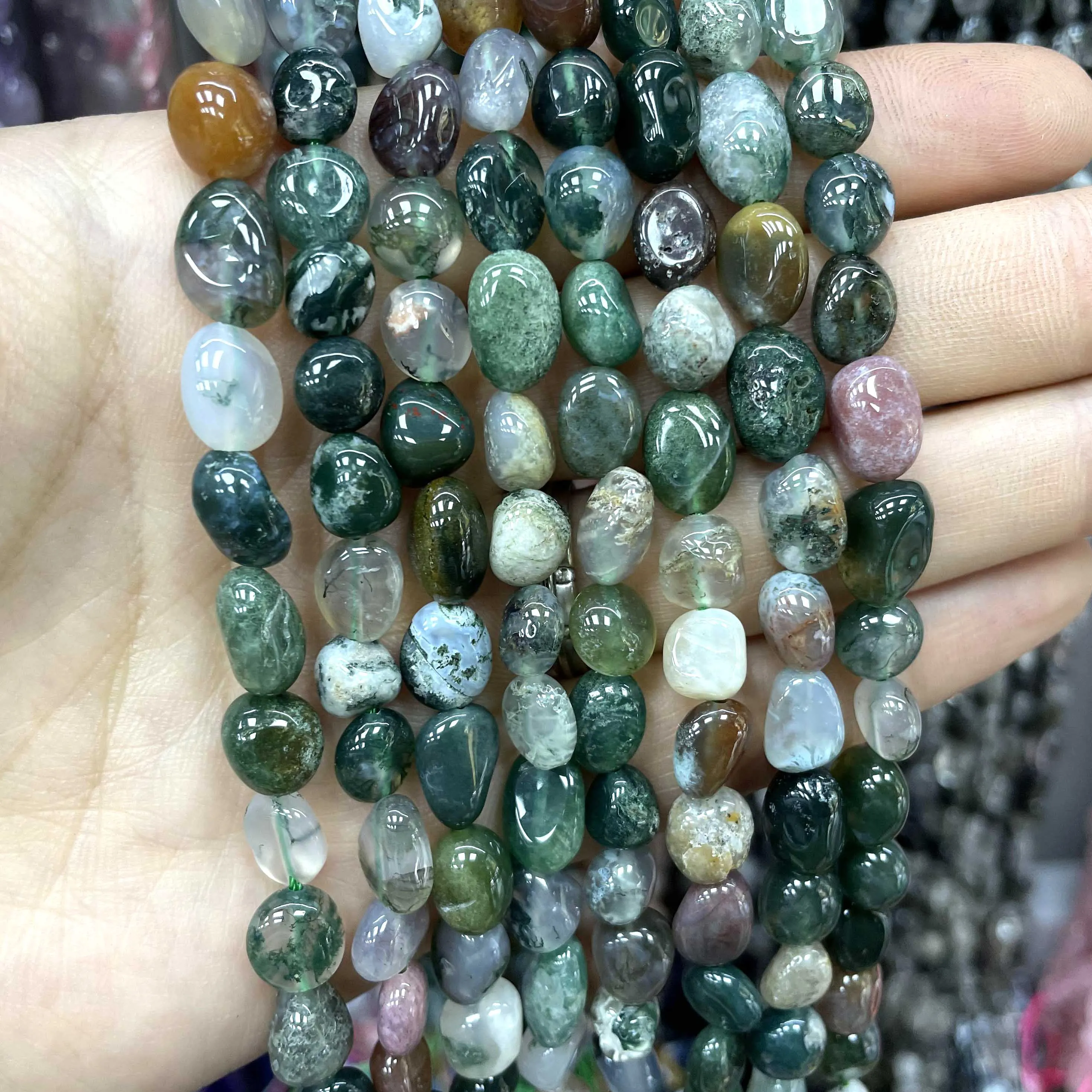 5-12mm Natural India Agates Loose Spacer Stone Beads For Jewelry Making DIY Necklace Bracelet Accessories Material 15\