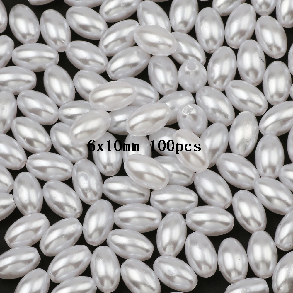 White Acrylic Imitation Pearls Droplets Shape Beads For Garment Sewing Needlework DIY Jewelry Making Handicraft Decoration