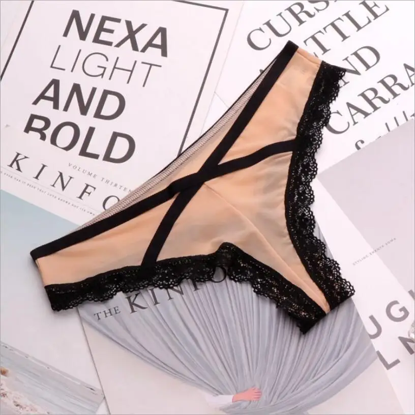 European Style Sexy Lace Panties Sex String Women Soft Satin Underwear Thongs Female Lingerie Crtoch Cotton Briefs S1261