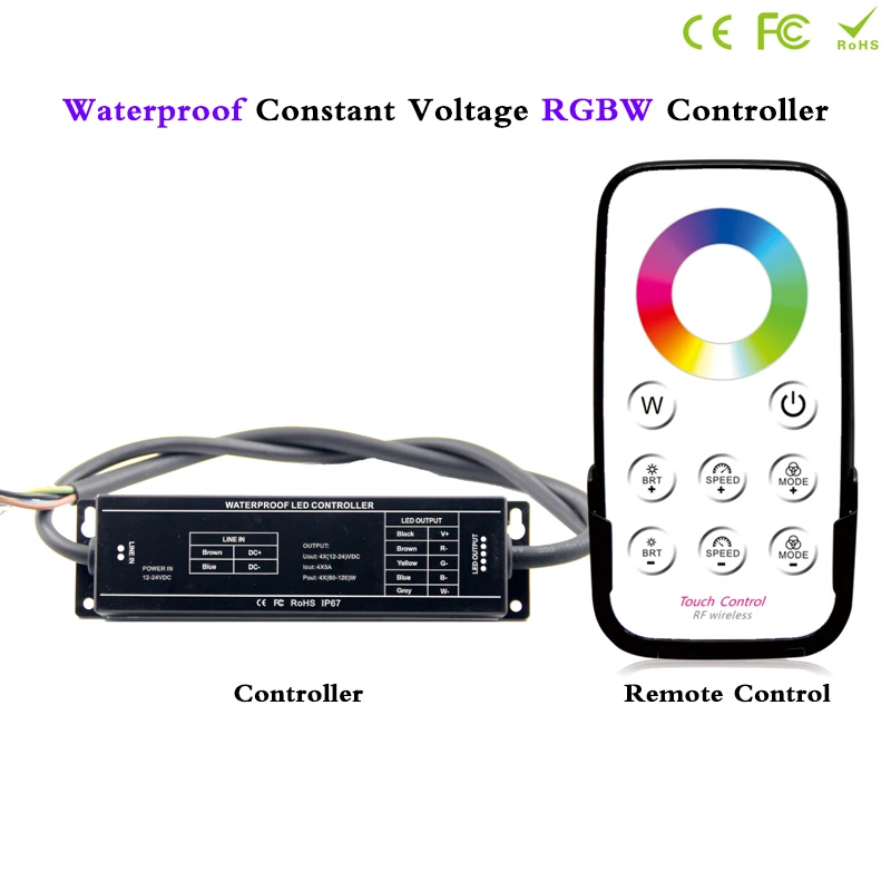 Imagem -04 - Prova Impermeável Água Constante Tensão Led Controlador 5a x 4ch Ip67 Mais Toque Conjunto de Controle Remoto para Rgb Rgbw Led Strip Luzes dc 12v 24v à