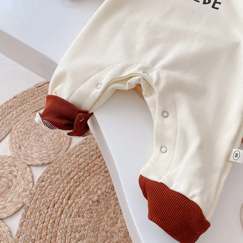 MILANCEL 2021 Autumn New Baby Rompers Long Sleeve Letter O-Neck Cute Baby Bottle Crawling Clothes