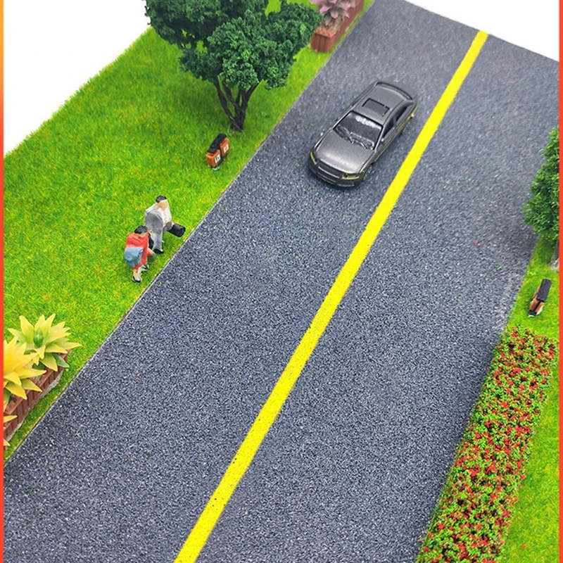 100*5cm Model interstate Road/Tar Road/szary Model taśma kolejowa z tył z paskiem kleju/modelowanie krajobrazu/Model Country Road