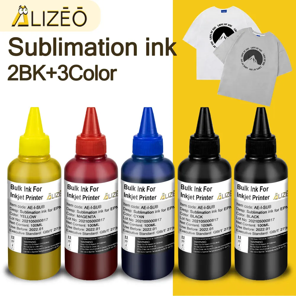 

Inkjet high quality Sublimation Ink Universal 4 Color x 100ML For Epson Desktop Printers Heat Transfer Ink Heat Press Used