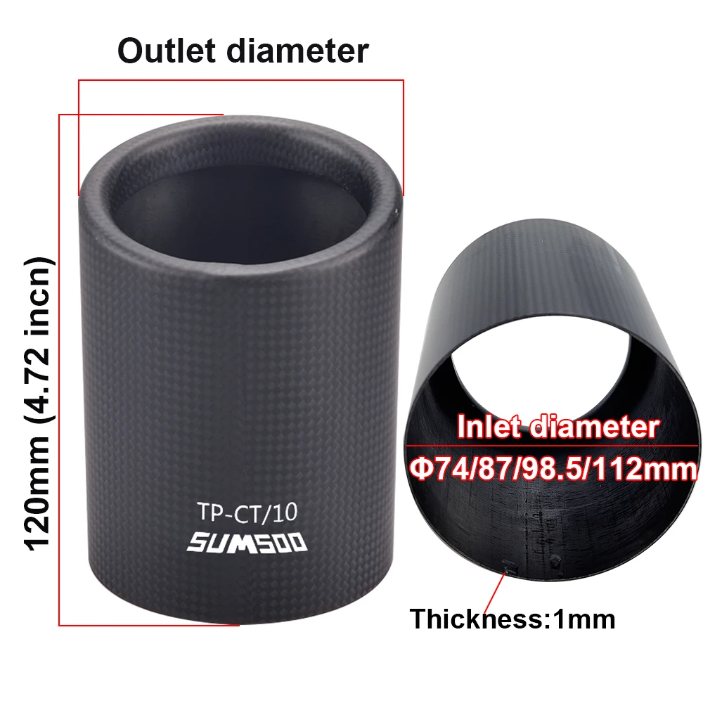 SUMSOO genuine Car Universal Exhaust Pipe  Carbon Fiber Cover Exhaust Muffler Pipe Tip case Exhaust Tip housing