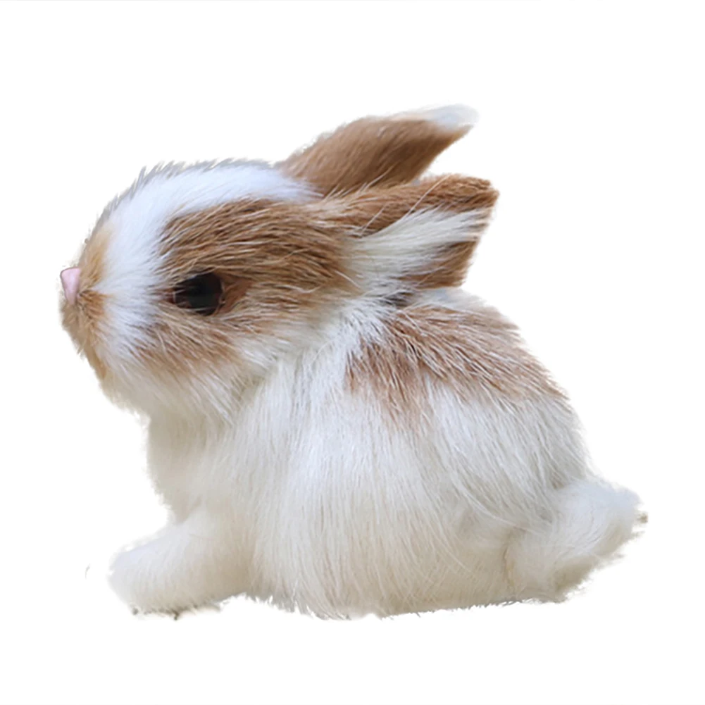 Cute Rabbits Plush Toys Fur Lifelike Animal christmas Bunny Simulation Rabbit Toy Model Birthday Gift