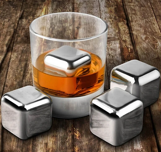 1 Bulk Stainless Steel Whiskey Stone Ice Cubes Reusable Chilling Glacier Rock Cooler for Whisky Wine Wedding Farther Easter Gift