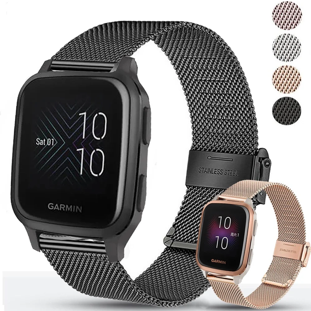 For Garmin Venu Sq 2 Plus Forerunner 245 645 Music Strap 20mm Quick Release Milanese Watchband For Garmin Vivoactive 3 Wristband