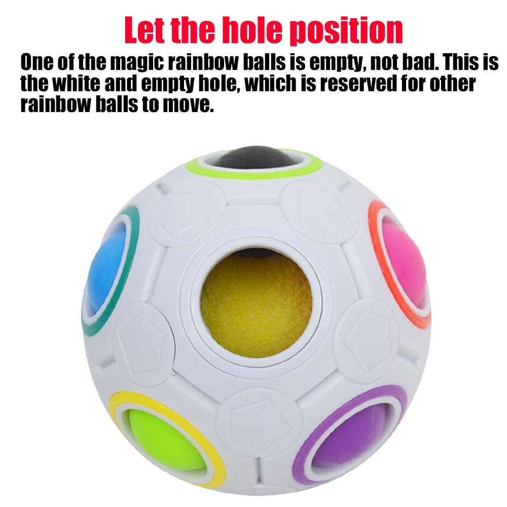 3pcs Creative Magic Spheric Cube Speed Rainbow Ball Puzzles Learning Educational Toys For Children Adult Office Anti Stress Gift