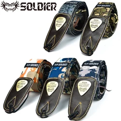 Soldier     Canvas material straps for acoustic guitars, electric guitars, and classic basses, available in a variety of colors.