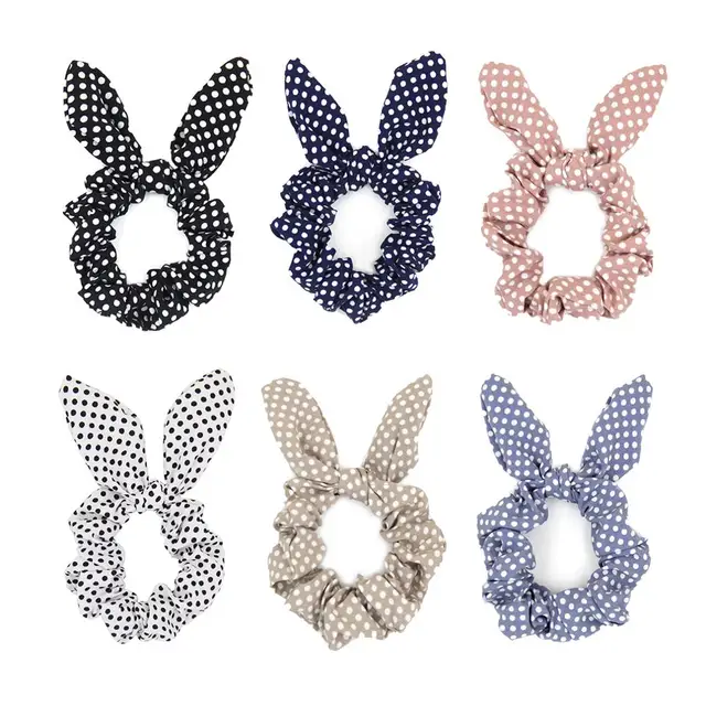 Furling Girl 1PC Bohemia Dot uszy królika poliester peruka z kucykiem Holder gumki do włosów elastyczne opaski do włosów dla kobiet