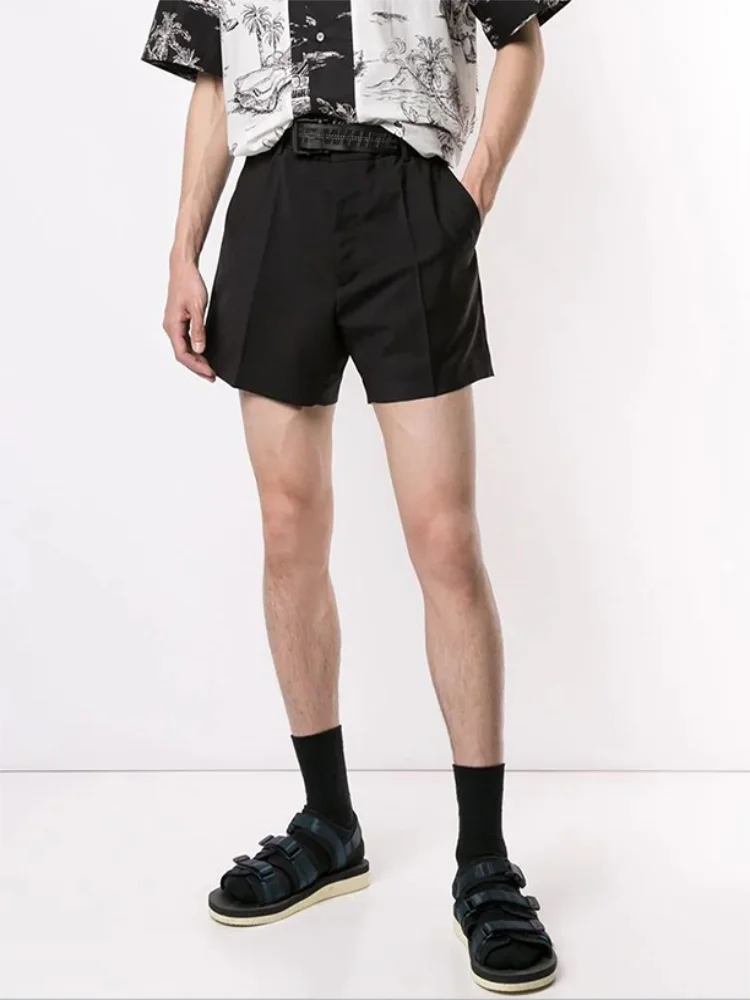 

Men's Shorts Summer New Black Elastic Waist Design Three Minutes Pants Super Short Simple Fashion Youth Trend Versatile Shorts