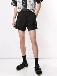 Men's Shorts Summer New Black Elastic Waist Design Three Minutes Pants Super Short Simple Fashion Youth Trend Versatile Shorts