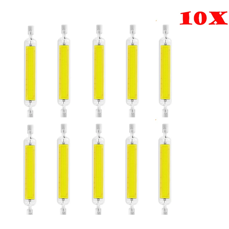 

10X R7S LED light 118mm 78mm Dimmable COB Lamp Bulb 20W 10W Glass Tube Replace Halogen Lamp Light AC110V 220V R7S LED Spot light