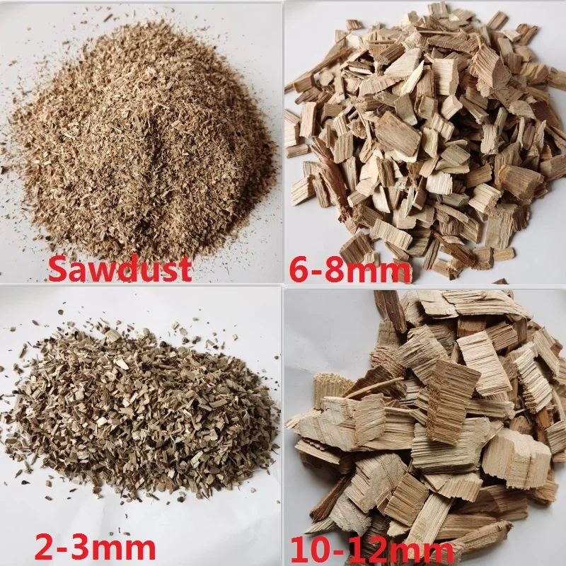 250g-450g Hickory Smoking BBQ Wood Chips Multi Size Barbecue Flavorful Heat Treated Grilling for Charcoal Gas Electric Grills