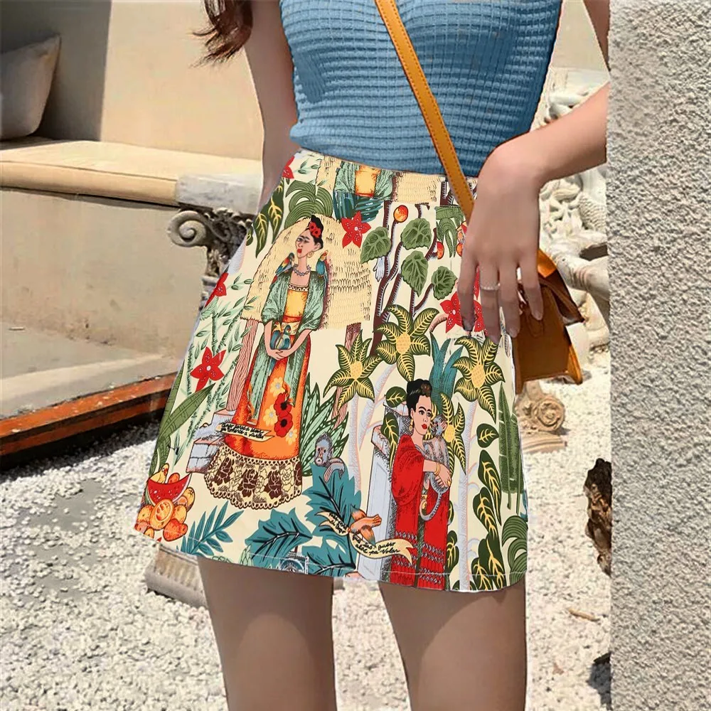 SISHION Dropshipping Floral Toucan Print Mini Rock SS0008 Baumwolle Vintage Schlank Retro Sexy Röcke Frauen Damen Frauen Rock Y2K – Detail 16