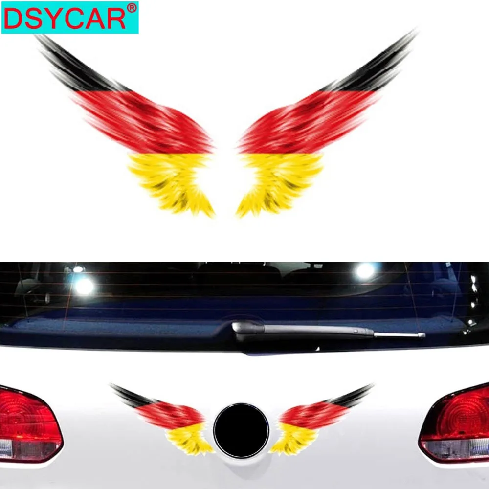 DSYCAR 1set Wing Car Auto Body Sticker Reflective Self-Adhesive Side Truck Graphics Decals American flag England German Flag