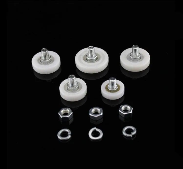 5pcs Nylon Wheel Document Drawer Bearing Pulley Cabinet Moving Door Wheel roller with screw Furniture Bathroom sliding Door