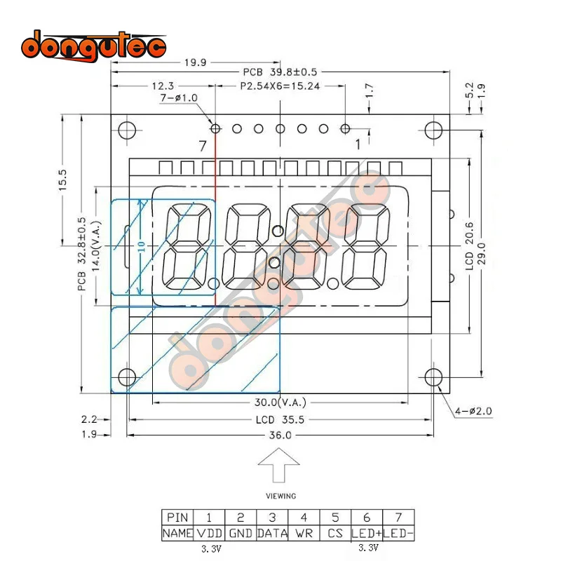 Brand New Customized "8.8.:8.8." Segment Digital LCD Module Display Screen Panel build-in HT1621 Controller in 3.3V