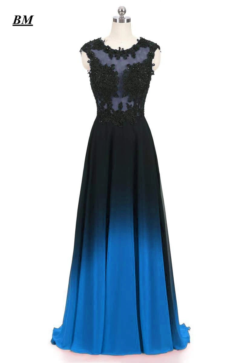 2026 Elegant A-line Ombre Prom Dresses Chiffon Beaded Long Gradient Formal Evening Dress Party Gown Vestidos De Gala BM21