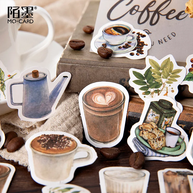 46 pcs/lot Vintage Rooftop Coffee House Journal Decorative Stationery Stickers Scrapbooking DIY Diary Album Stick Lable