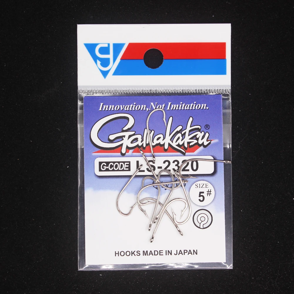 Gamakatsu Fishing Hooks 5/0#-5#  Long Shank Fishing Hook High Carbon Steel Sharp Barbed Offset Narrow Bait Hook