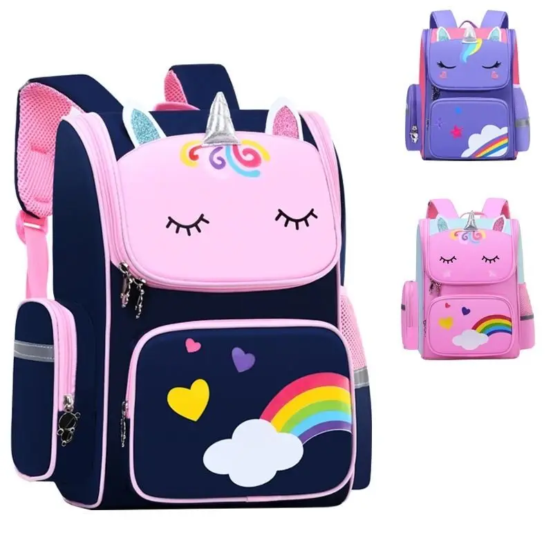 

New Large schoolbag cute Student School Backpack Cartoon Unicorn bagpack primary school book bags for teenage girls kids