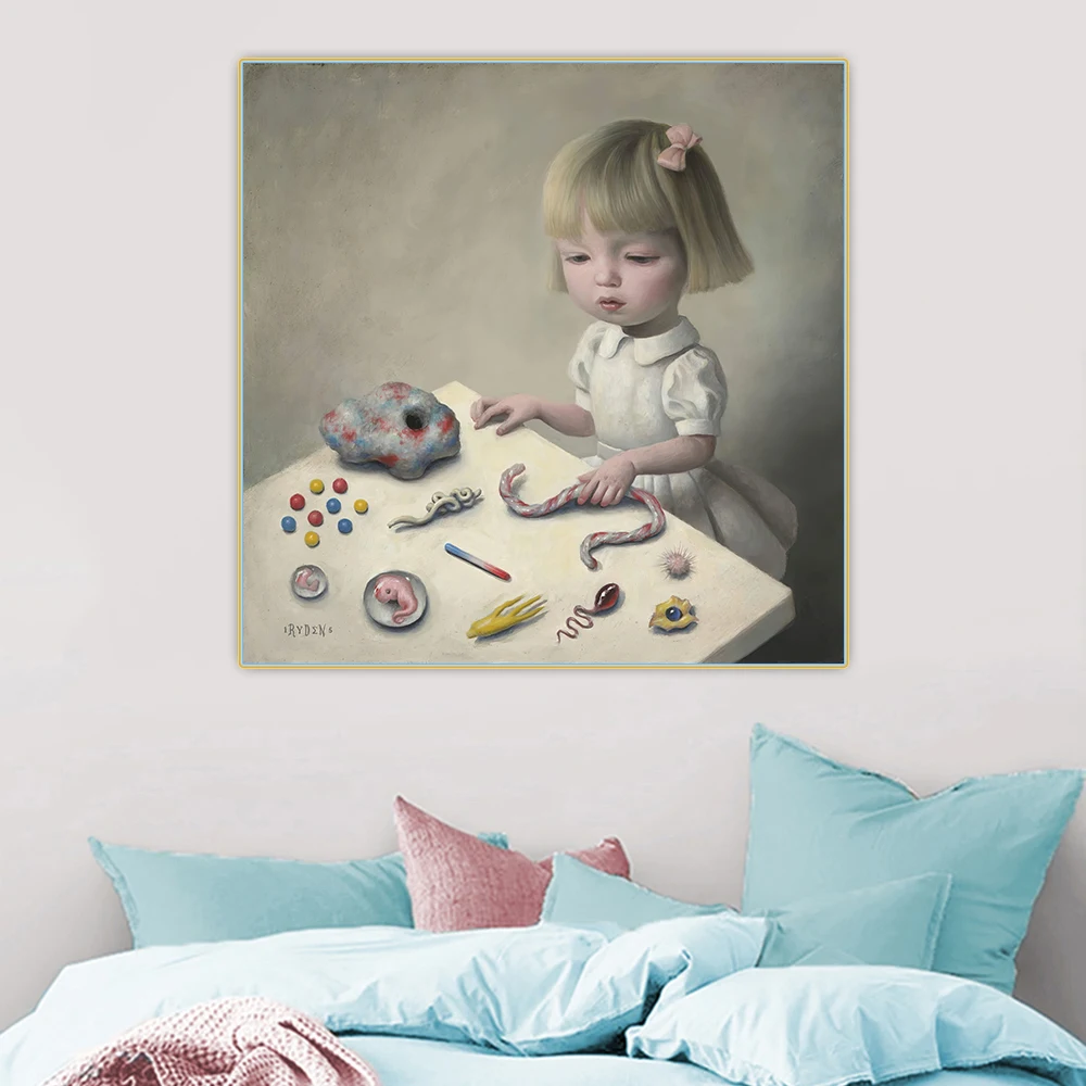 Citon Mark Ryden《Little girl》Canvas Art Oil painting Artwork Poster Picture Modern Wall Decor Home Living room Decoration