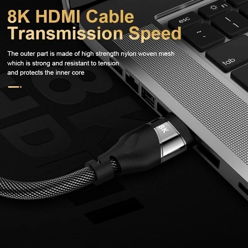 HDCP 2.2 Super 8K HDMI-compatible Cable video cable Ultra Speed 8K @60HZ 4K @120HZ 48Gbps UHD HDR 3D For  HD Splitter TV Box PS5