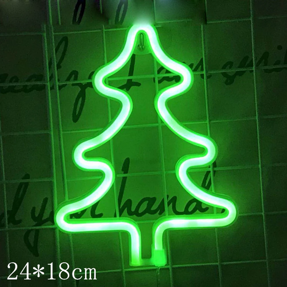 Luminária pendente estilo árvore de natal com led, luz neon, decoração para natal, usb/bateria, decoração de festa, ornamento de suspensão