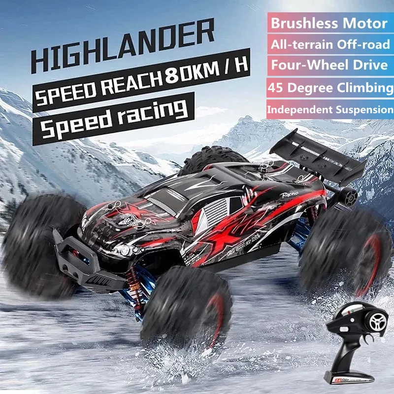 1:10 80KM 4WD Brushless Alloy Off-Road Remote Control Truck Car 45° Climbing Shock Absorption High Speed Drift Racing RC Car Toy