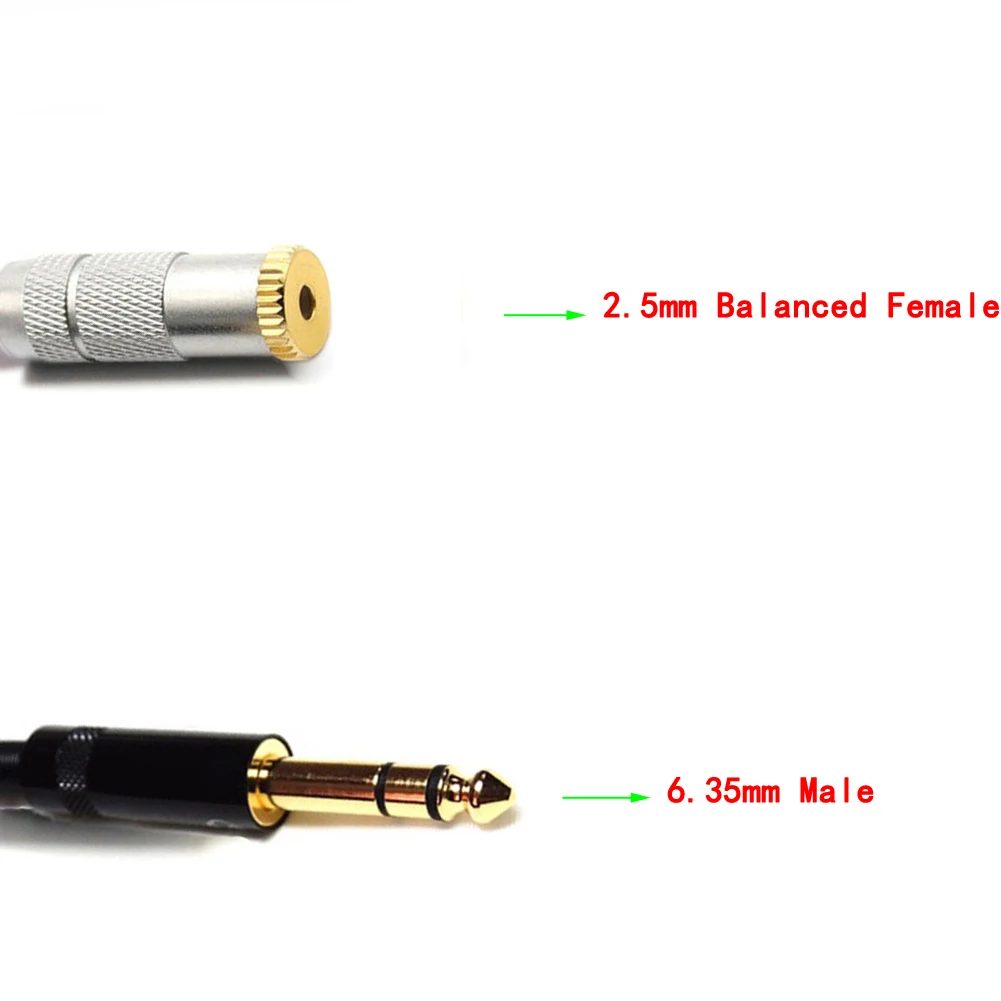 TOP-HiFi 10cm  Single Crystal Copper 6.35mm TRS 3pin Male to 2.5mm TRRS Balanced Female Audio Adapter Cable 1/4 6.35 to 2.5