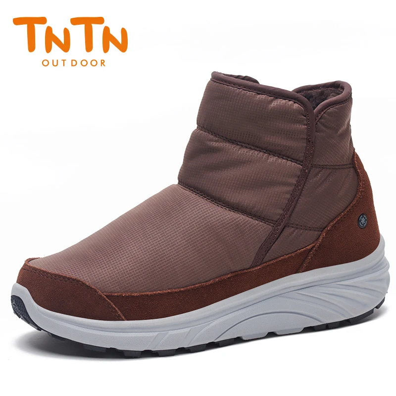 TNTN Waterproof Hiking Shoes For Men Warm Winter Plush Snow Boots Outdoor Sports Sneakers Ankle Sneakers Women Winter Boots