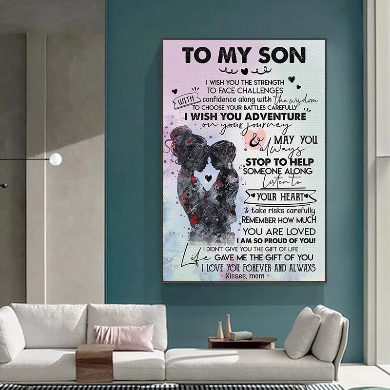 Canvas Print Words To My Son Motivational Quotes Poster Decorative Picture Modern Wall Art Paintings Home Decor No Frame